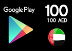 بطاقة جوجل بلاي 100 درهم (المتجر اﻹماراتي تعمل داخل الإمارات فقط)